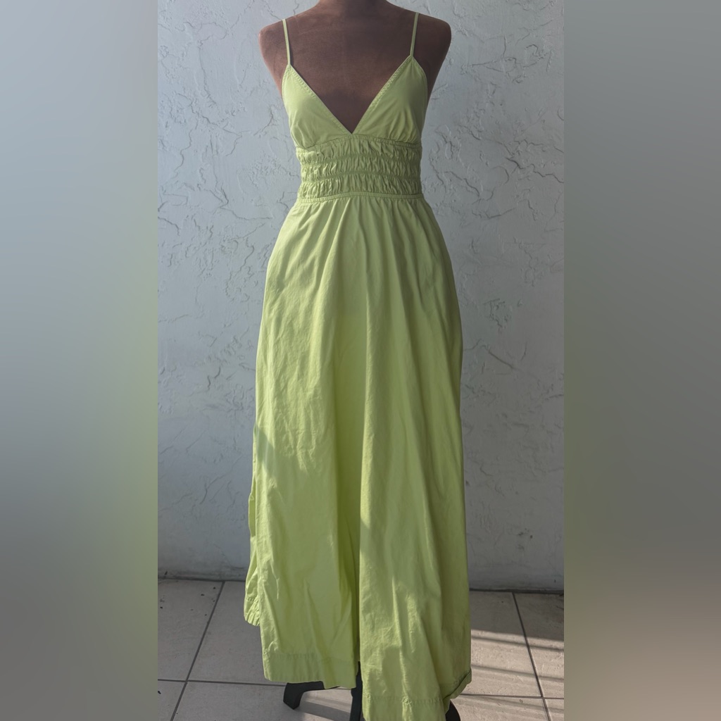 Zara Lime Green SpaghettiStrap Maxi Dress